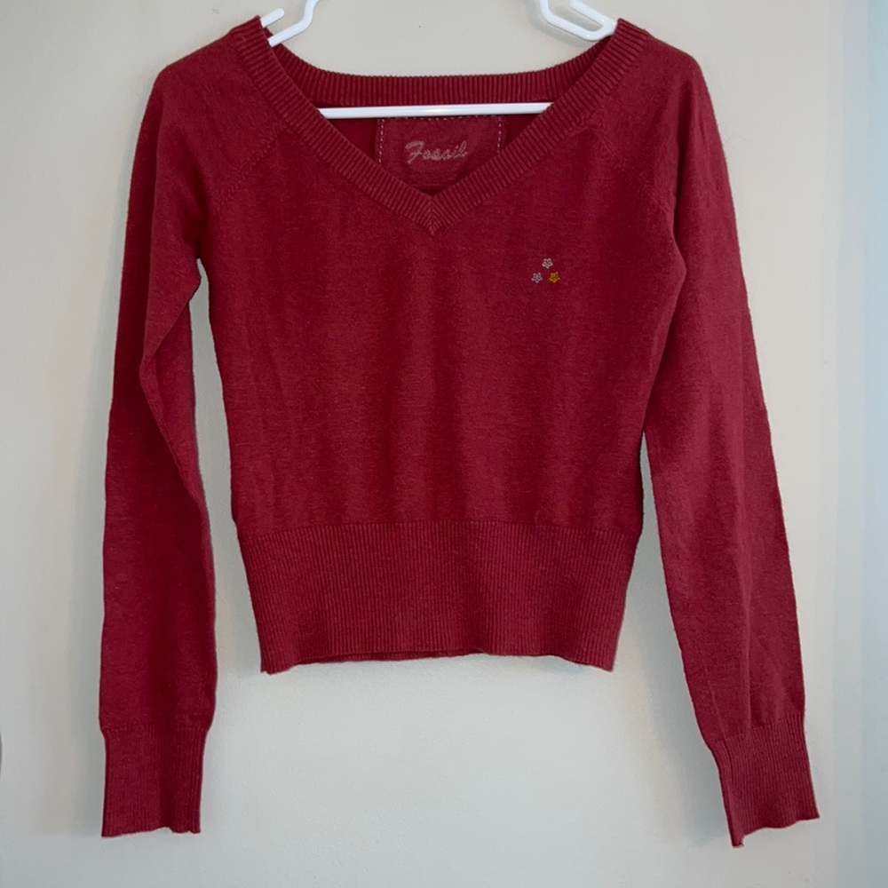 Fossil Vneck Light Sweater